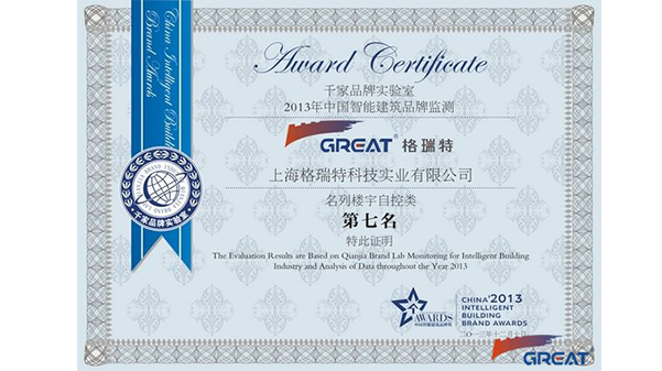 热烈祝贺上海万象城AWC(中国)荣获“2013年度十大楼宇自控品牌奖”